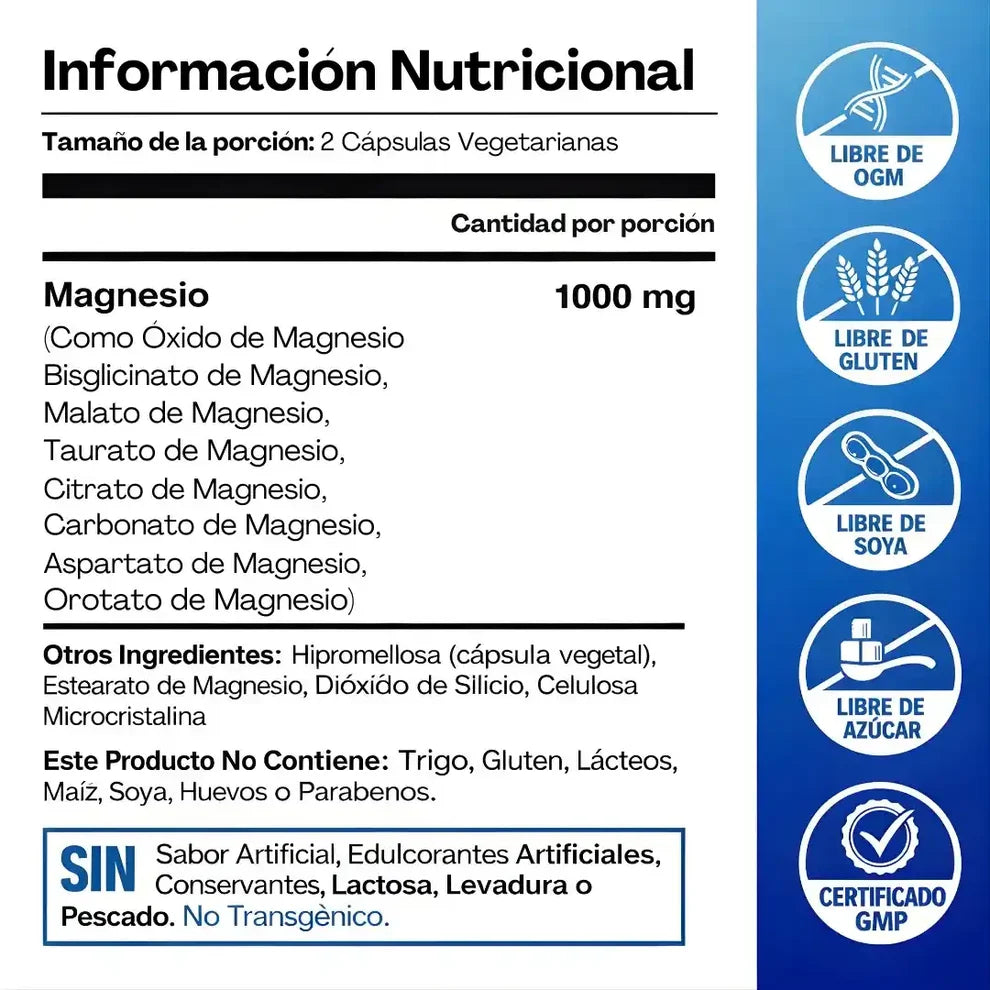 Restaura tu Sistema Nervioso y Duerme Profundamente con el Único Complejo de 8 Formas de Magnesio